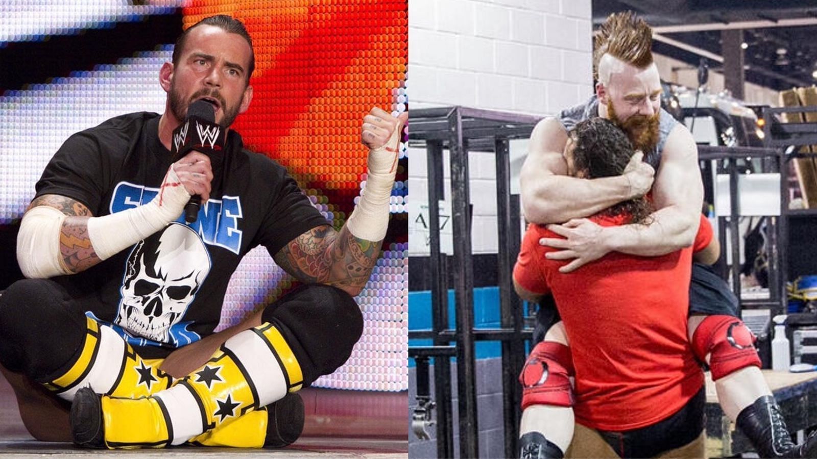 CM Punk (left); Sheamus (right)