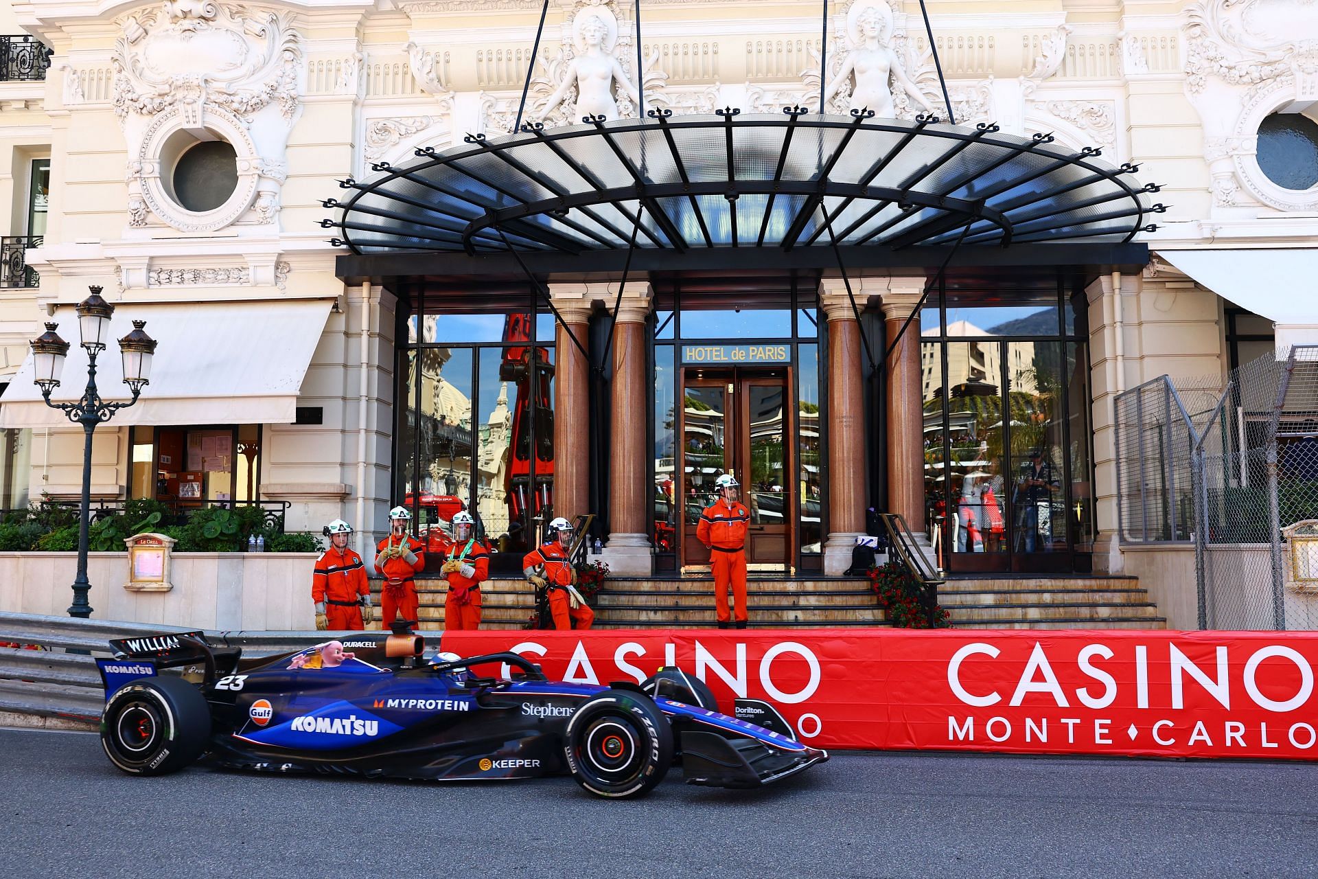 MONTE-CARLO, MONACO - MAY 26: Alexander Albon of Thailand driving the (23) Williams FW46 Mercedes on track during the F1 Grand Prix of Monaco at Circuit de Monaco on May 26, 2024 in Monte-Carlo, Monaco. (Photo by Mark Thompson/Getty Images)