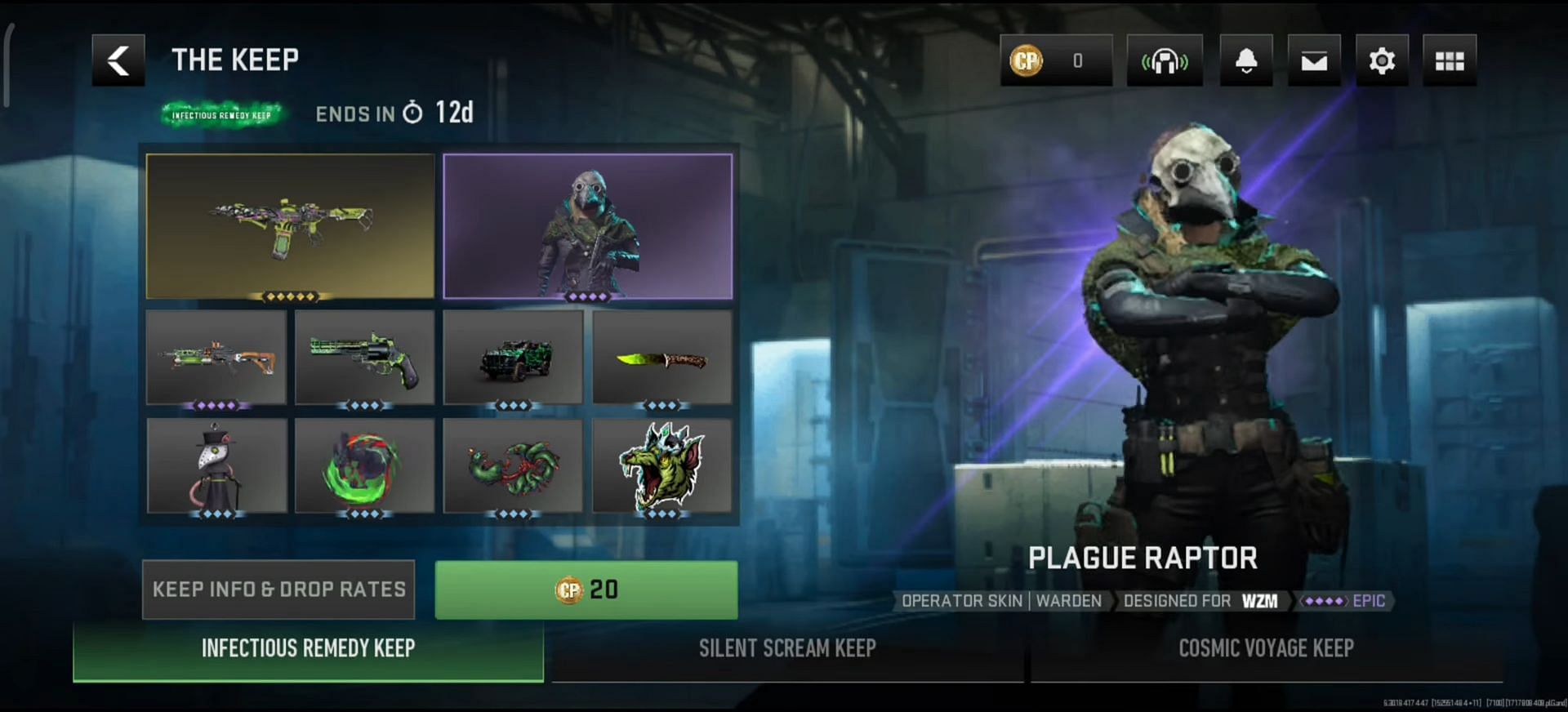 Plague Raptor operator skin in Warzone Mobile (Image via Warzone Mobile)