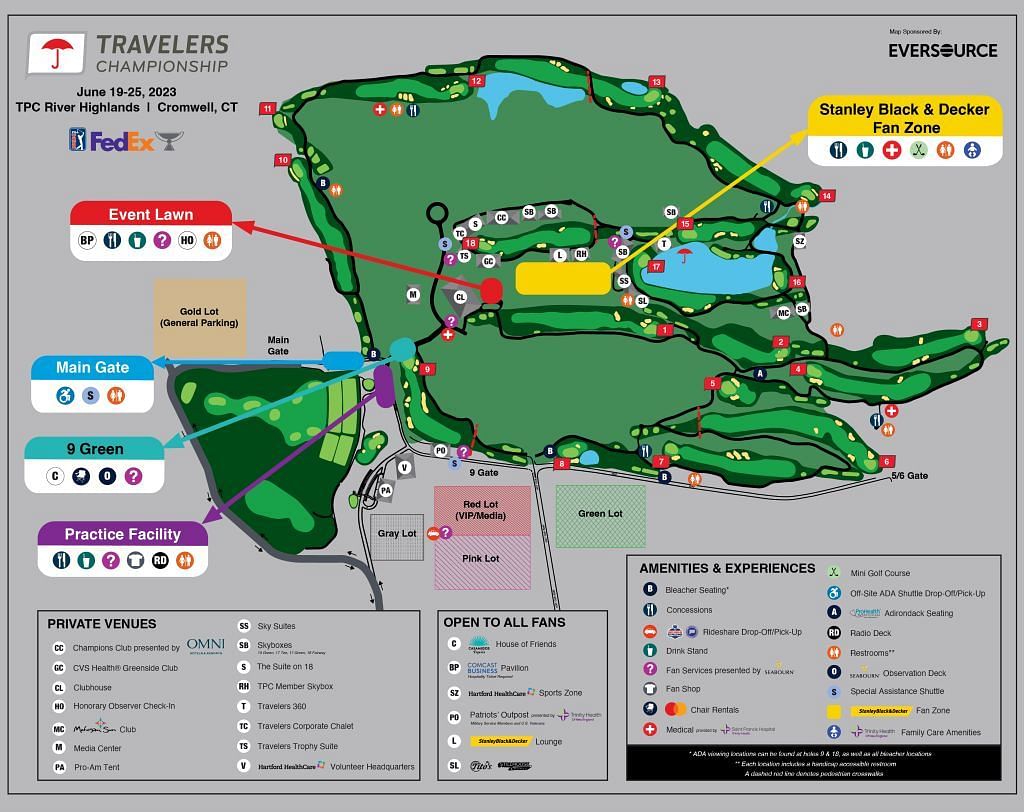 TPC River Highlands Course Map and Parking