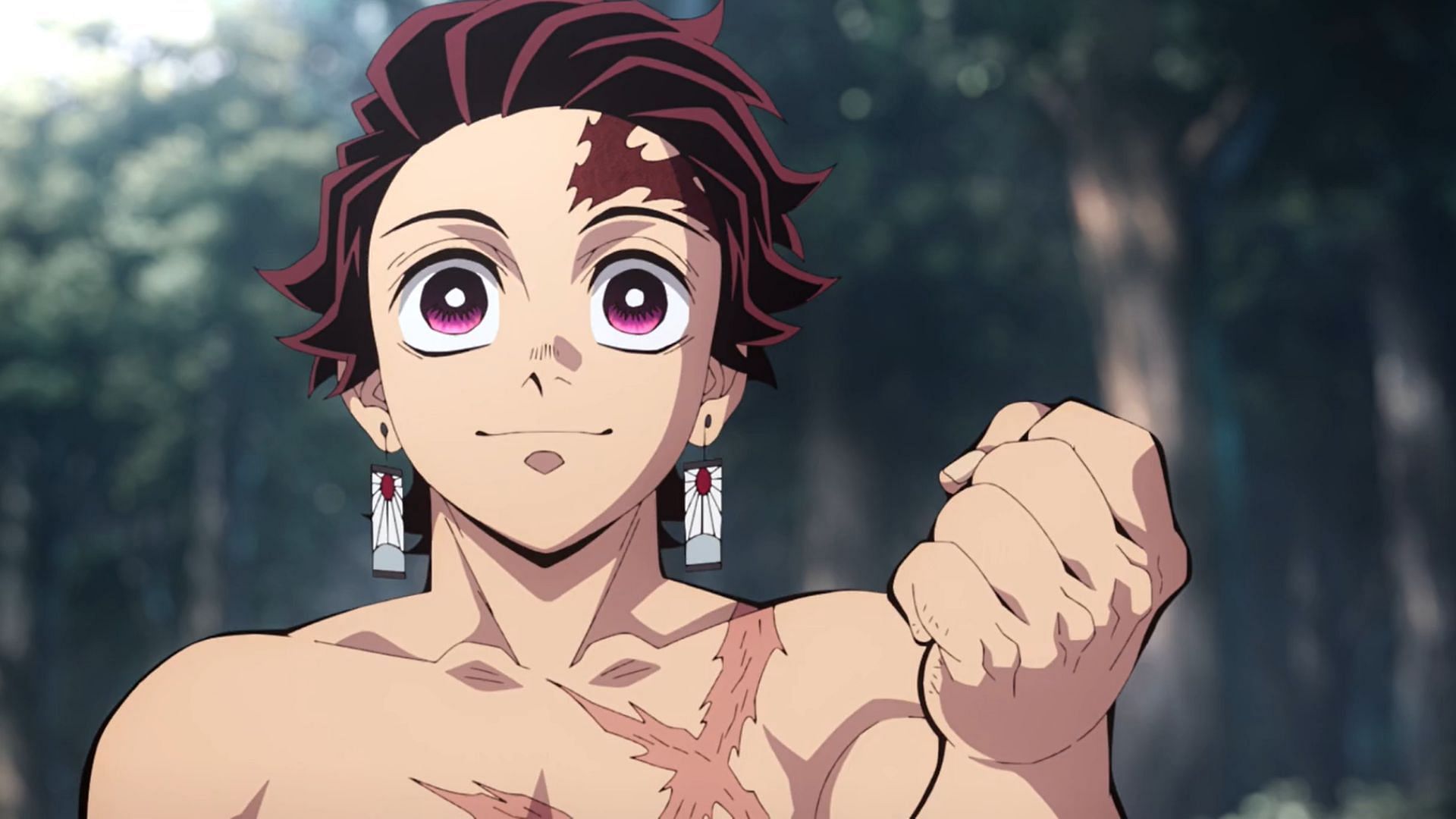 Tanjiro Kamado as seen in the anime (Image via Ufotable)