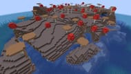 The mushroom island located next to spawn (Image via Mojang)