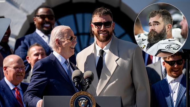 Jason Kelce applauds Travis Kelce as Chiefs TE finally addresses fellow Americans alongside Joe Biden