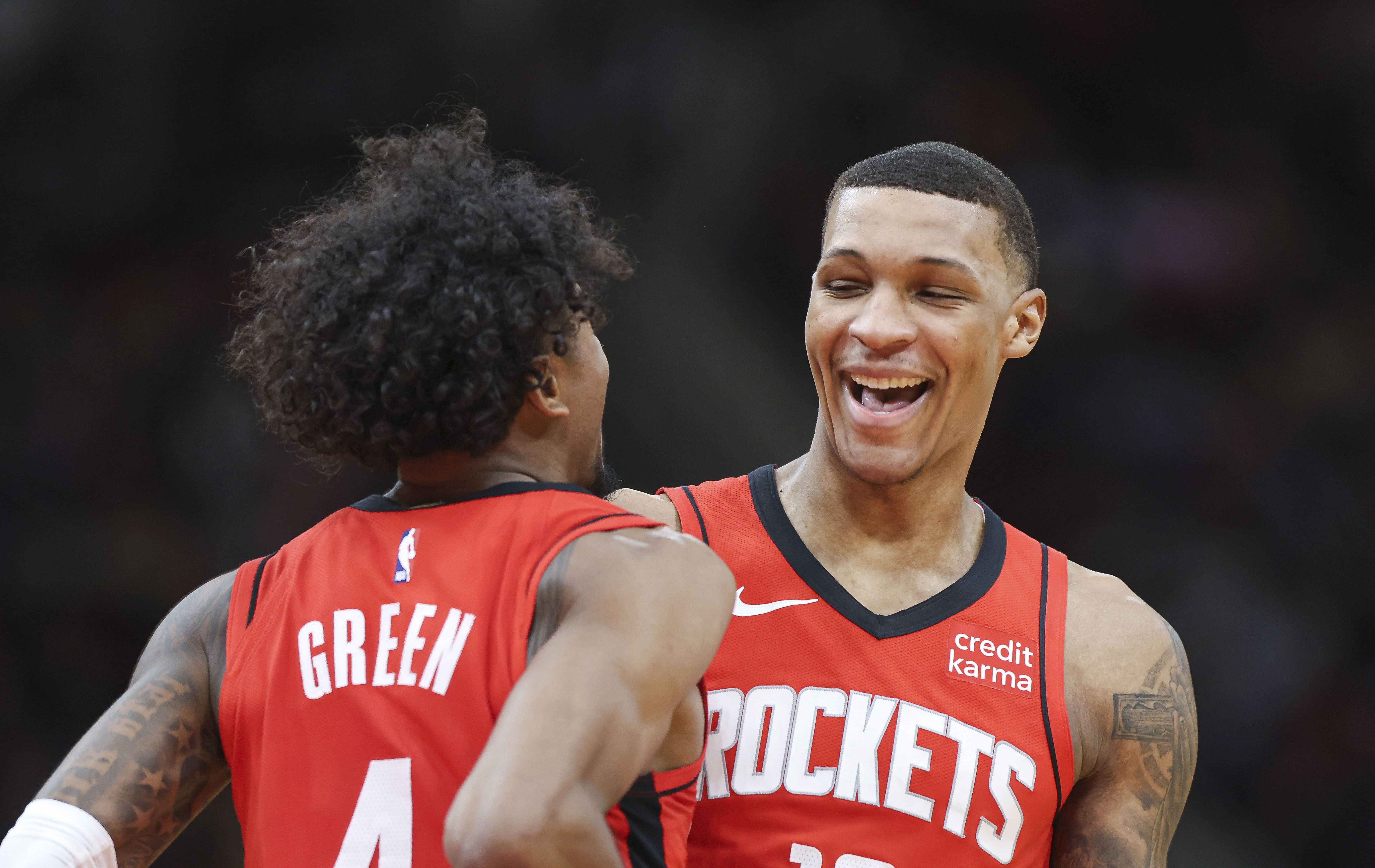 Houston Rockets guard Jalen Green and forward Jabari Smith Jr.