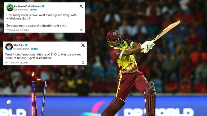 "Zero attempt to assess the situation and pitch" - Fans react to West Indies' batting collapse against New Zealand in 2024 T20 World Cup