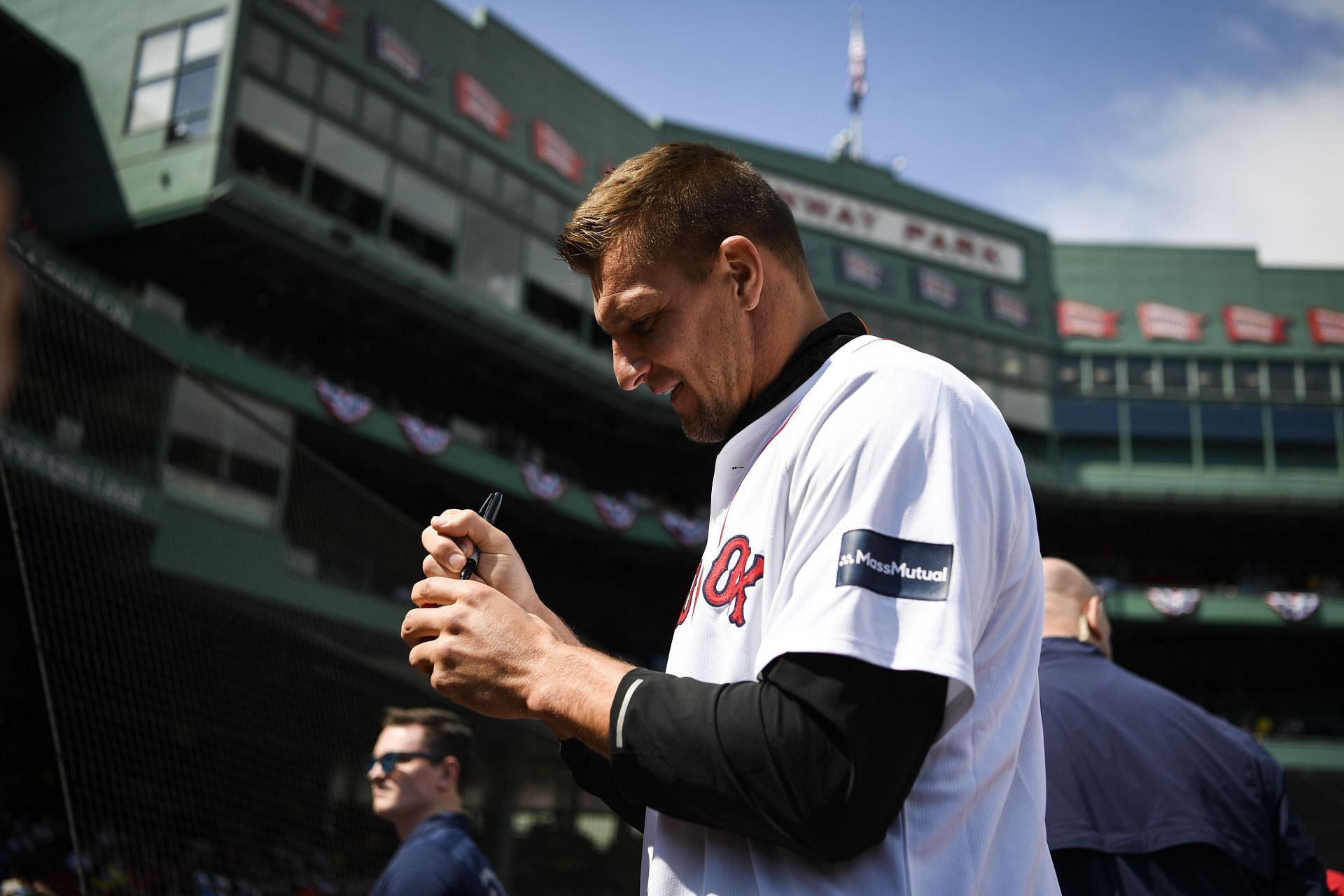 Rob Gronkowski during Cleveland Guardians v Boston Red Sox