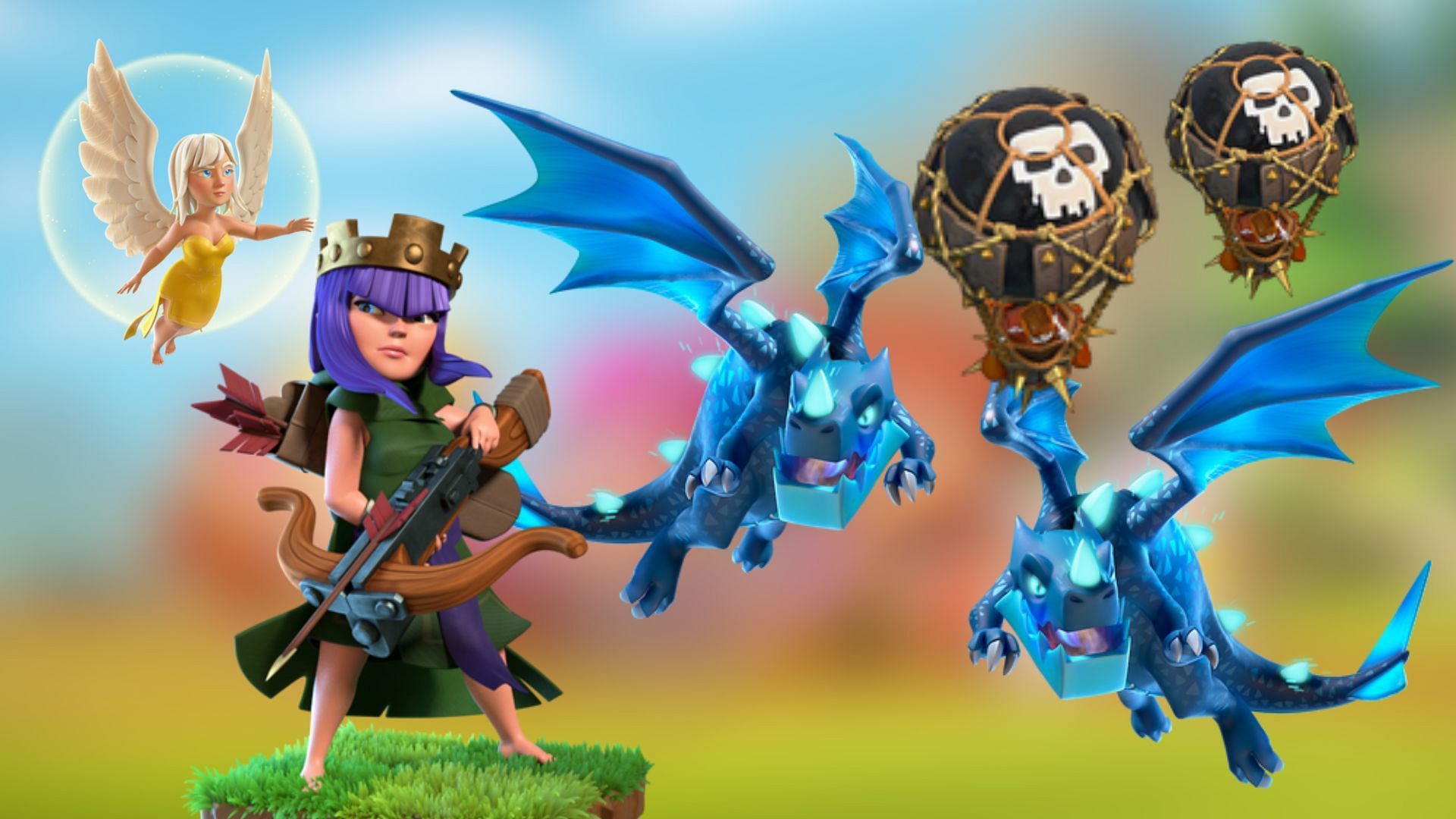 Town Hall 12 Queen Charge Electro DragLoon attacking strategy in Clash of Clans (Image via SuperCell)