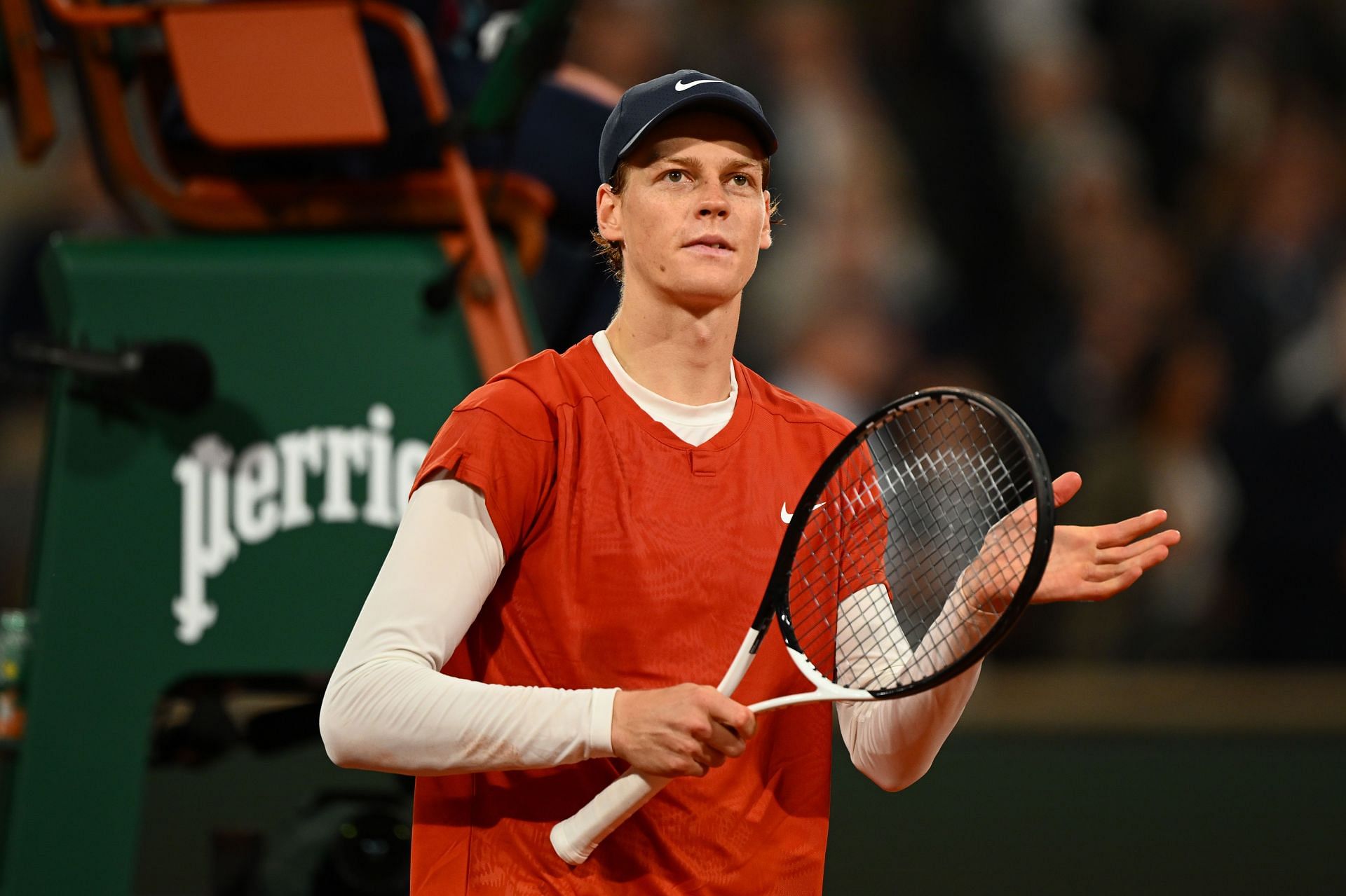 Jannik Sinner pictured at the 2024 French Open