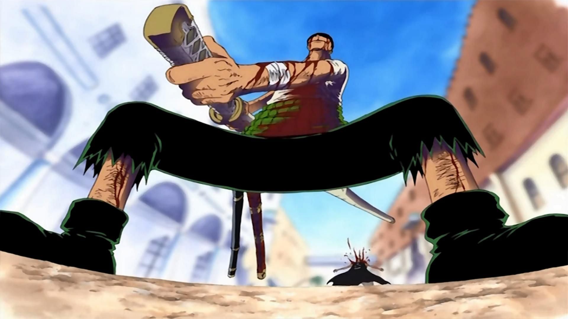 Zoro defeats Daz Bonez in Arabasta (Image via Toei Animation)