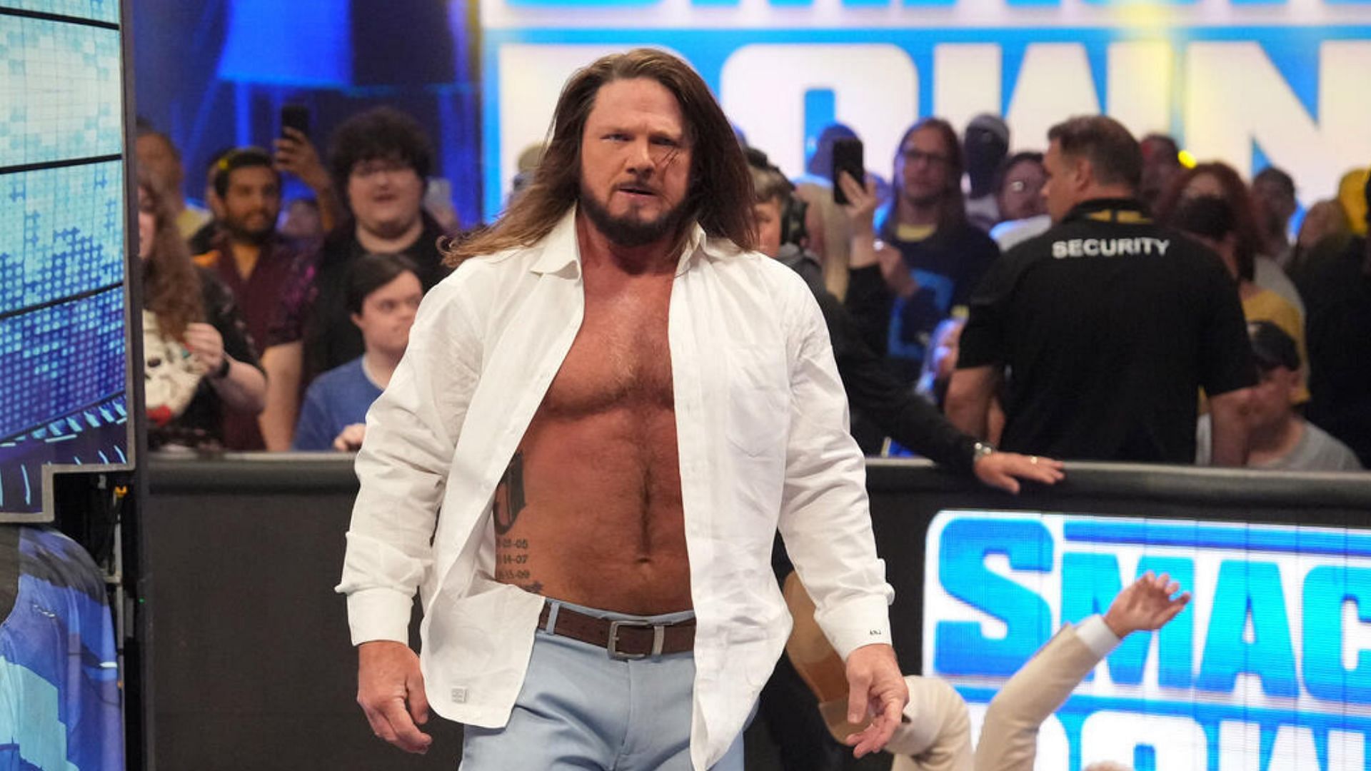 AJ Styles during a fake retirement angle on WWE SmackDown!