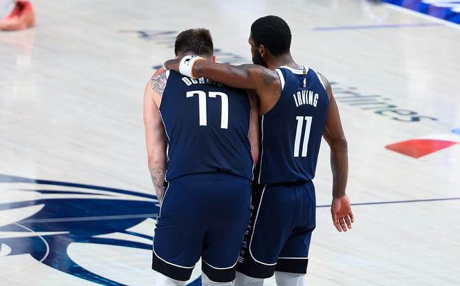 "I got his back, we all have his back" - Kyrie Irving defends Luka Doncic fouling out in Game 3 loss