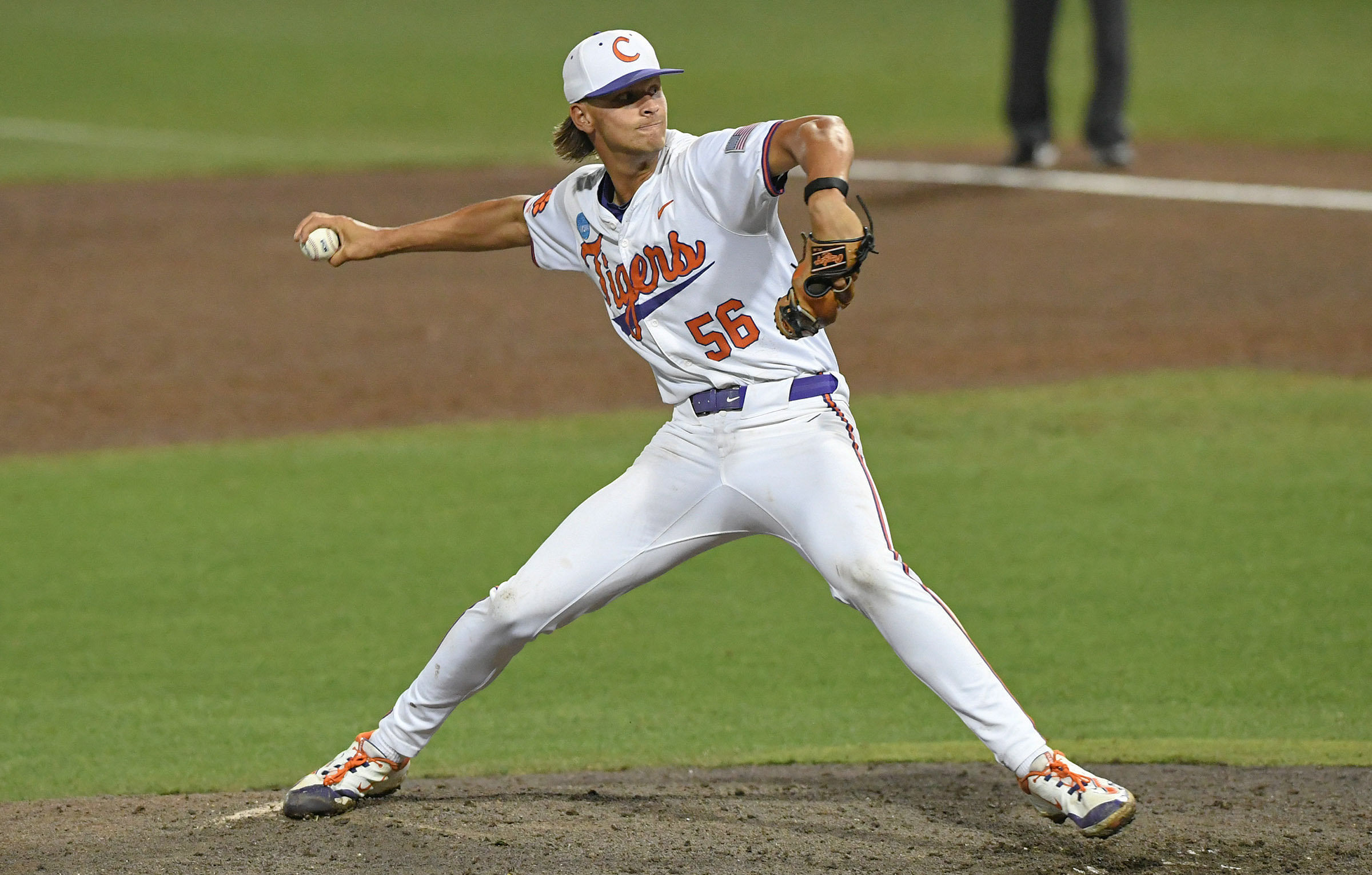 Clemson&#039;s Austin Gordon pitches for the Tigers against Coastal Carolina in the regional final held recently.