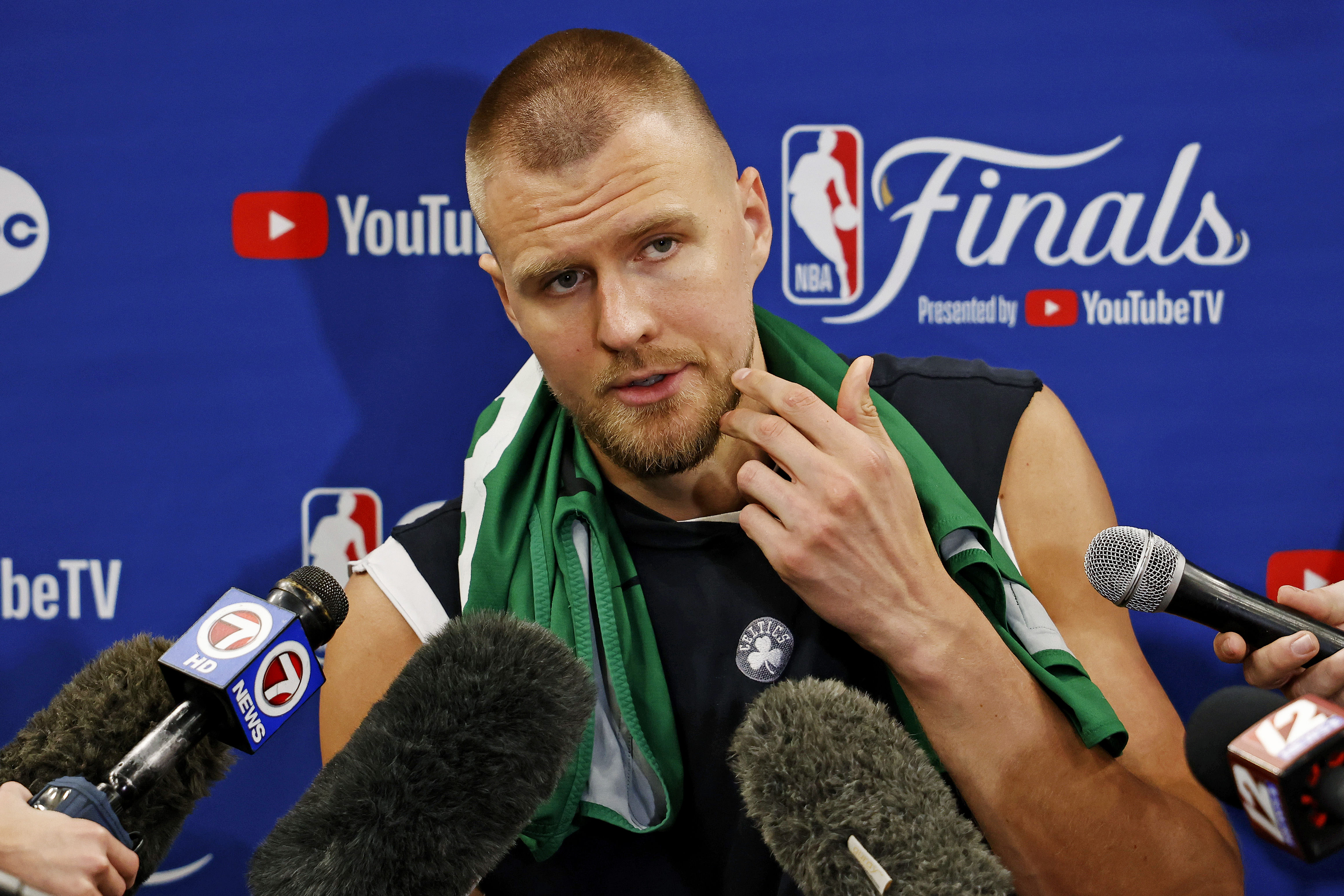 Porzingis attends NBA: Finals-Media Day