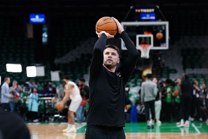 Watch: Luka Doncic schools Coach Shammgod with his signature move during warmups ahead of Game 1 Of NBA Finals