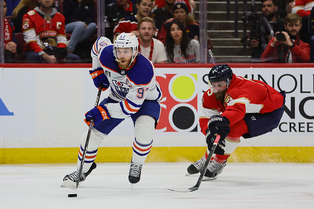 Watch: Connor McDavid headlock'd by Matthew Tkachuk in heated Stanley Cup  Final Game 1 scrum