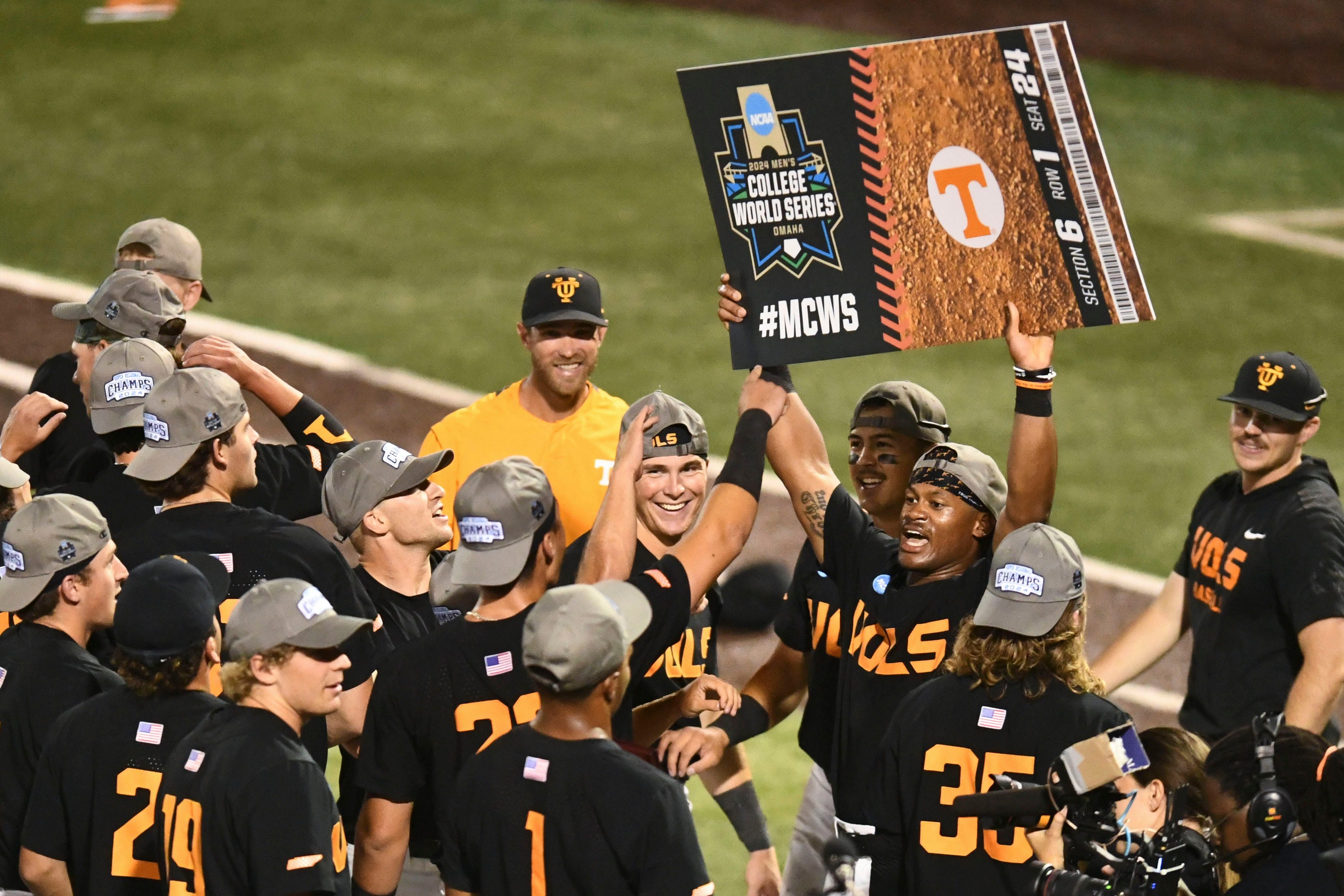 Tennessee beat Evansville in three games to claim a College World Series ticket.