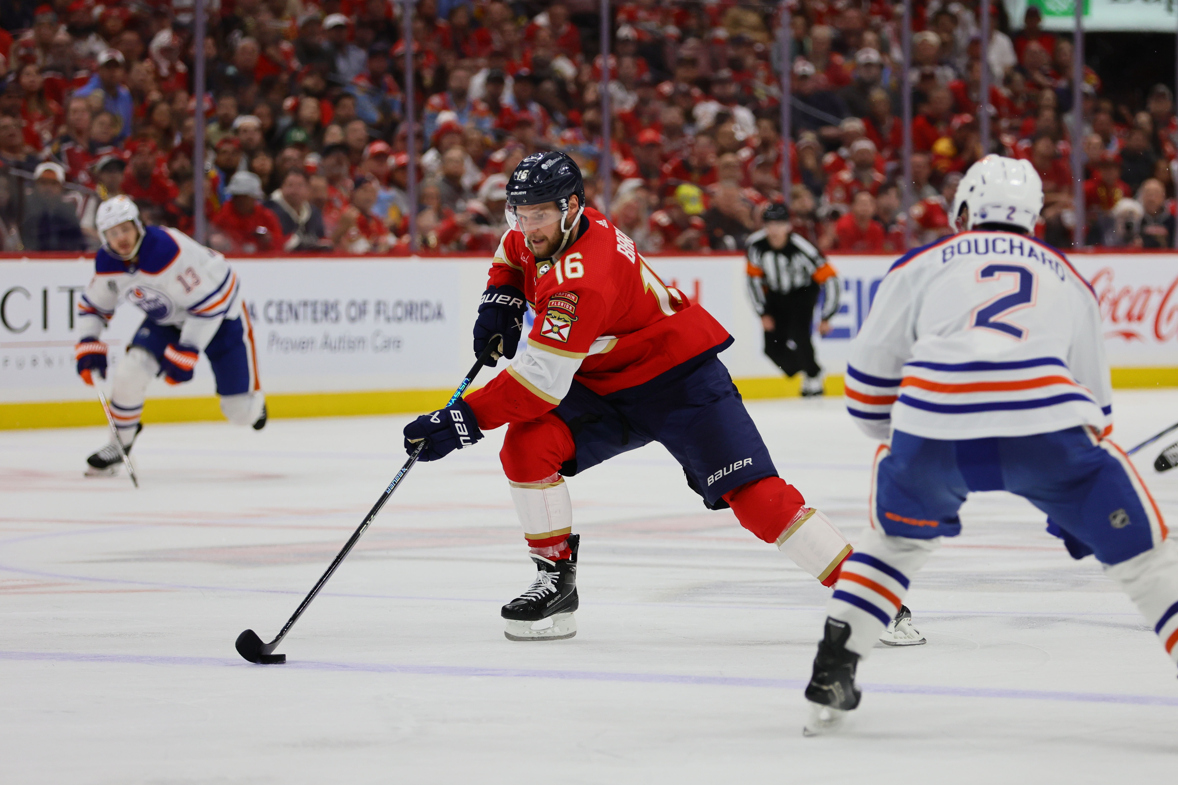 Panthers captain Aleksander Barkov playing against the Oilers