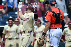 WATCH: FSU's outfielder Jaime Ferrer shoots an impressive homer against Virginia in 2024 CWS