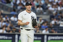 WATCH: Yankees ace Gerrit Cole gives adorable head nod to son Caden cheering from stands in dad's jersey