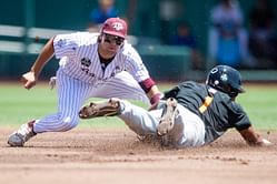 WATCH: Texas A&M baseball players make call to younger self just before one final step to clinch the 2024 College World Series title