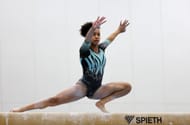 Skye Blakely competing on the balance beam