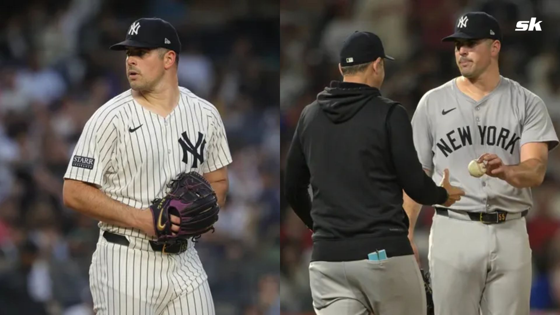 New York Yankees Pitcher Carlos Rodon &amp; Manager Aaron Boone