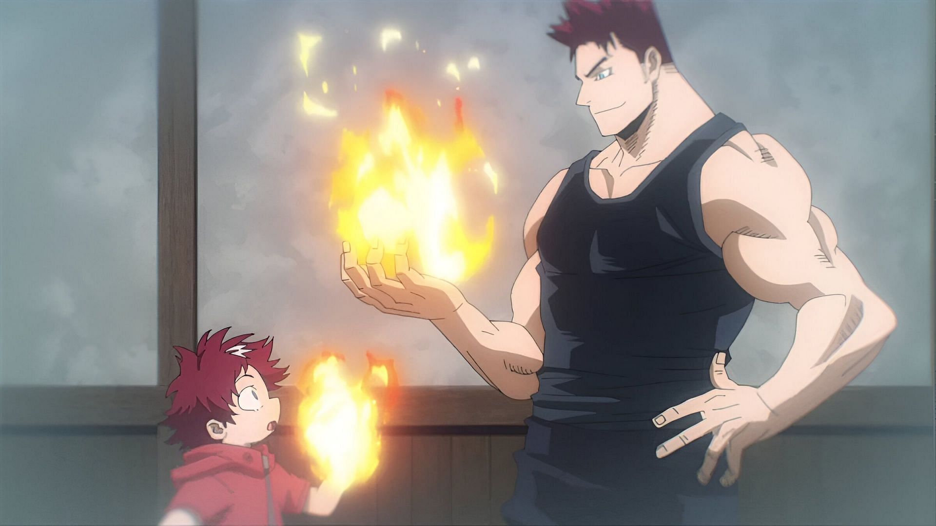 Toya and Enji as seen in the anime (Image via BONES)