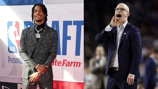 WATCH: No. 4 pick Stephon Castle pays respect to UConn HC Dan Hurley