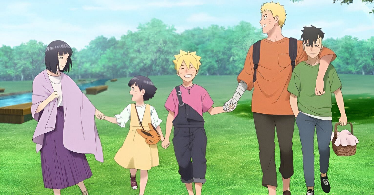 The Uzumaki family as seen in the anime (Image via Studio Pierrot)