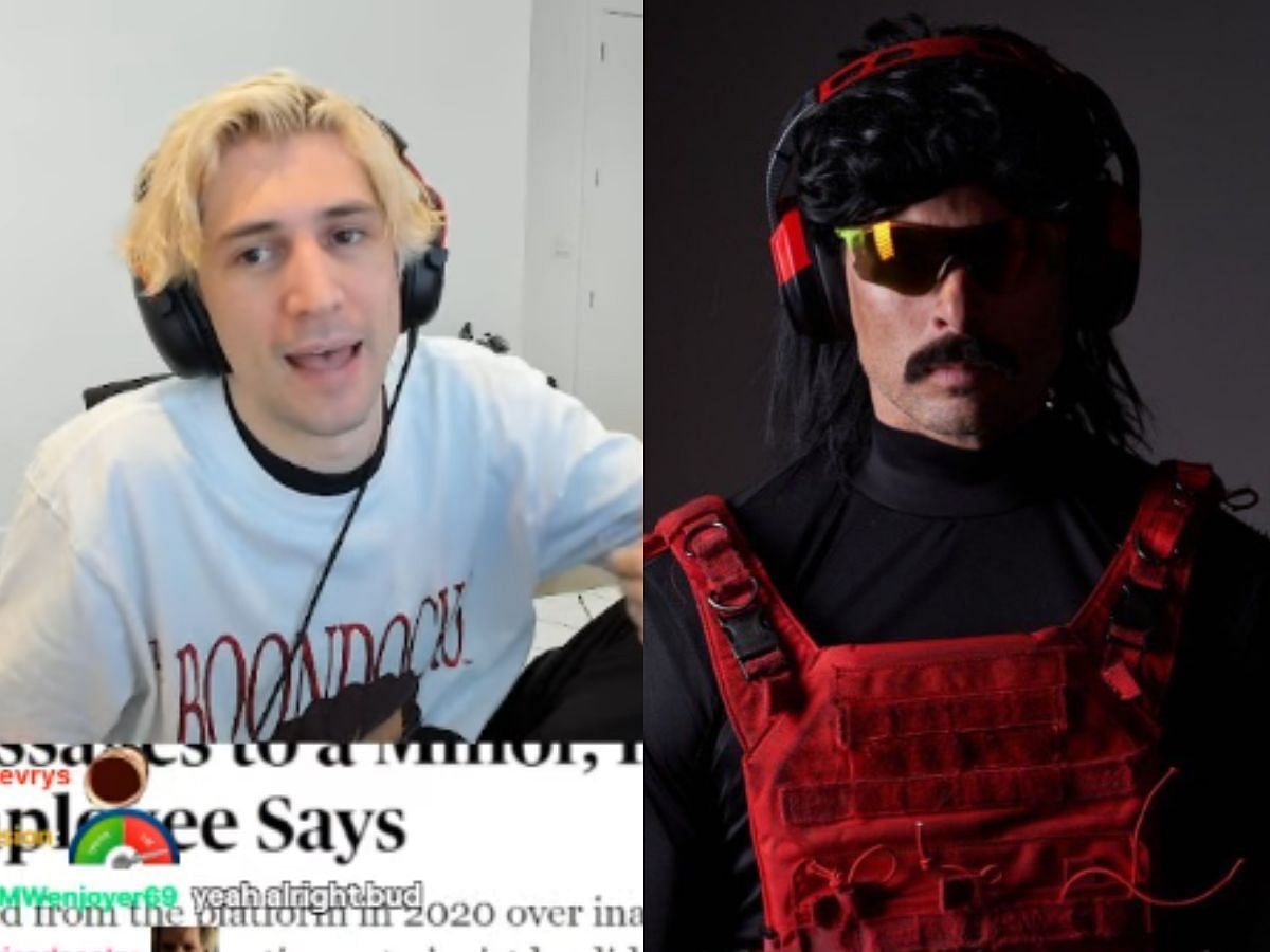xQc reacts to recent reports involving Dr DisRespect (Image via YouTube/xQc Clips and Instagram/Dr DisRespect)