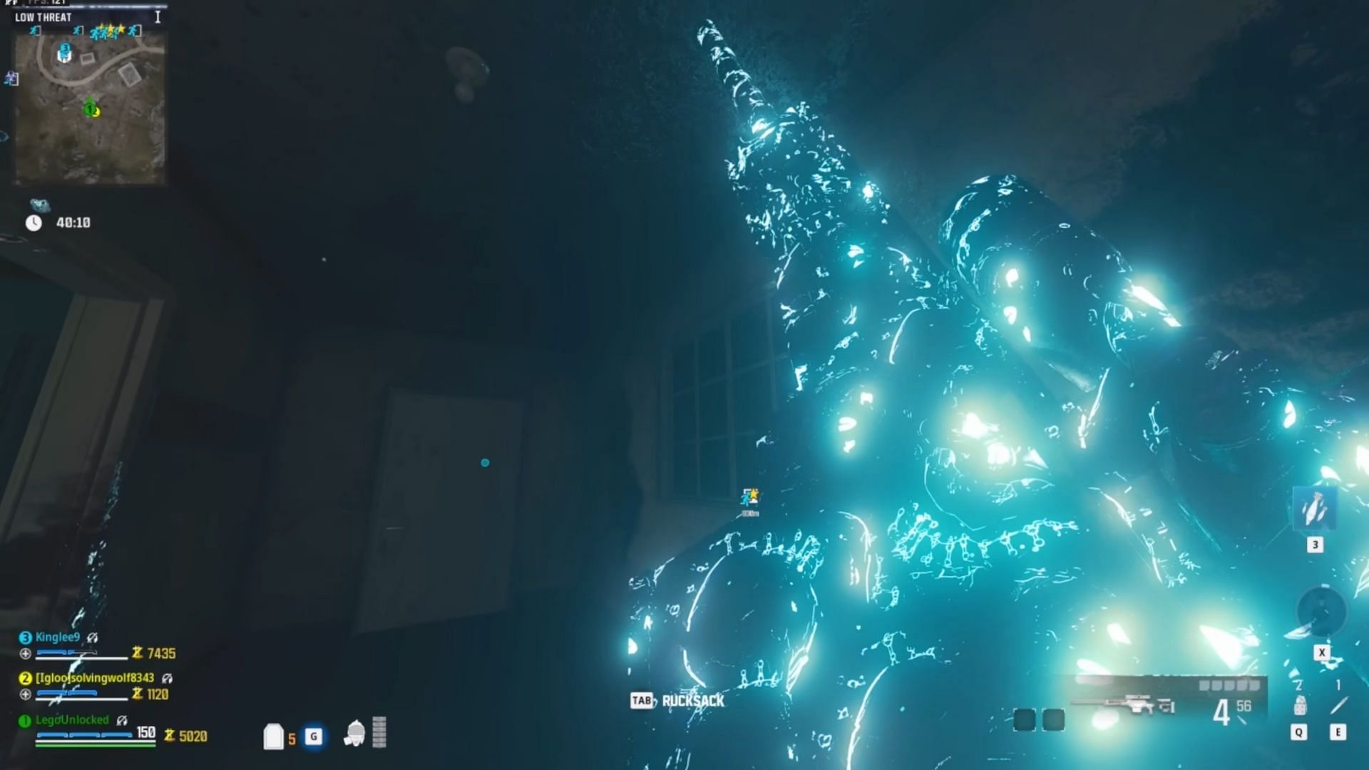 How the camo glows in the dark (Image via Activision || YouTube/LegoUnlocked)