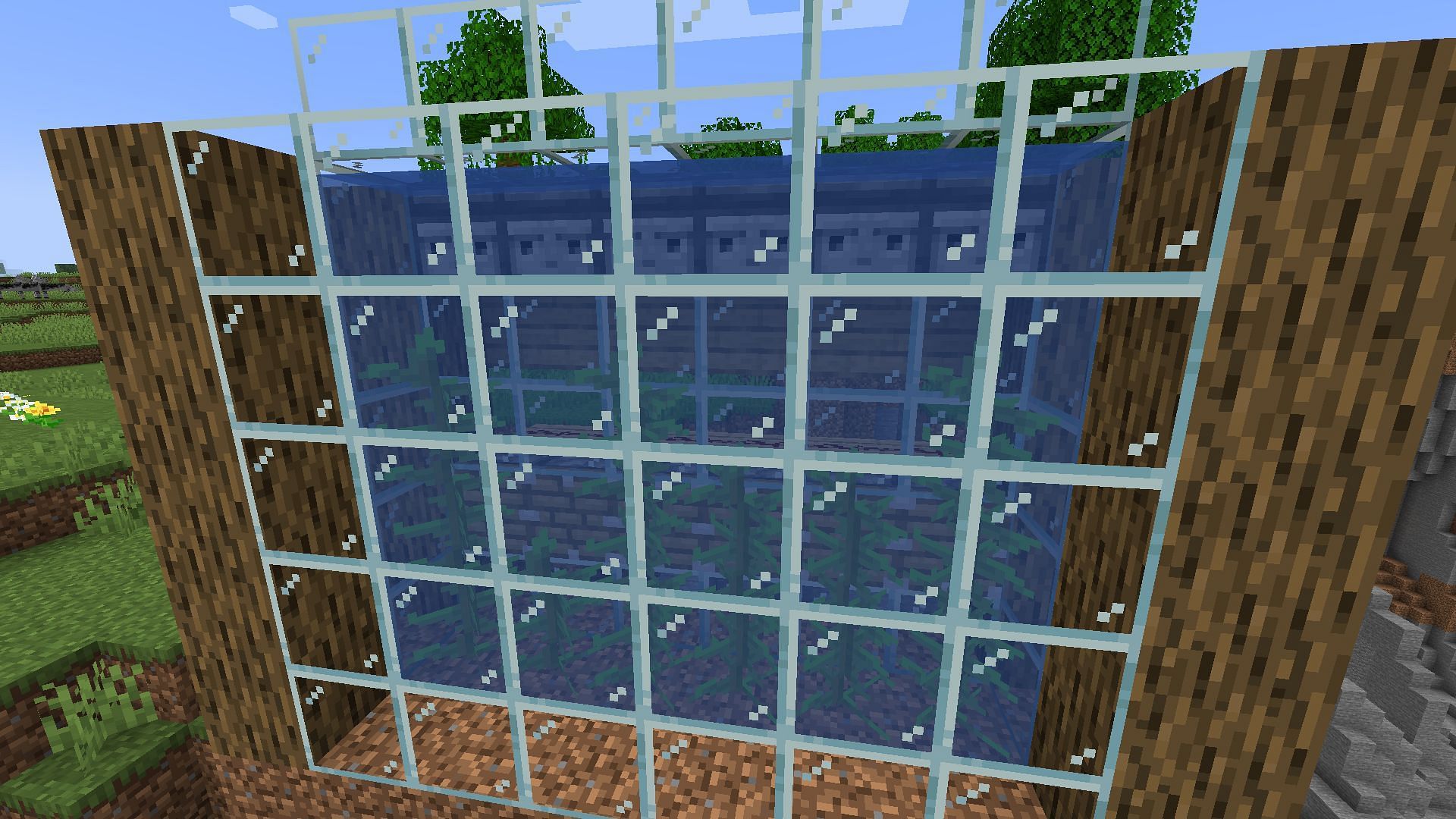 A small-scale automatic kelp farm (Image via Mojang)