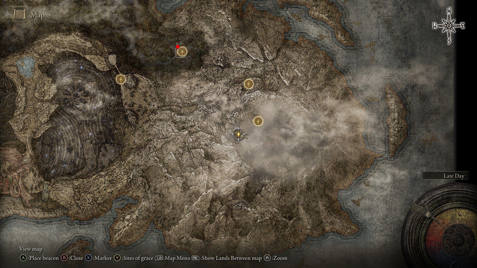 Abysall Woods map fragment marked in red (Image via FromSoftware)