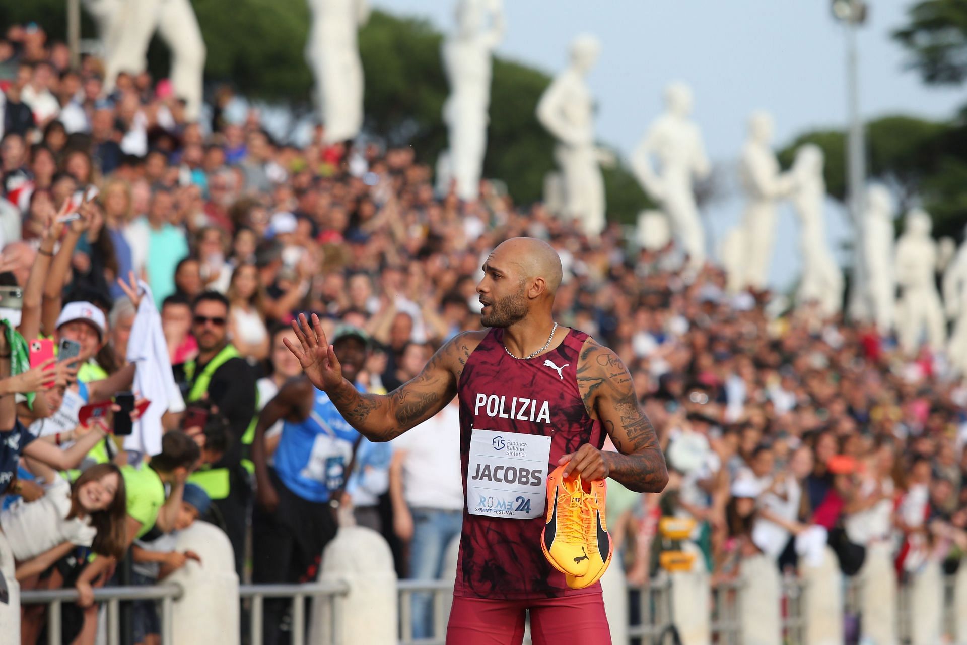 Marcell Jacobs at the Spring Festival in Rome (Photo: Getty)