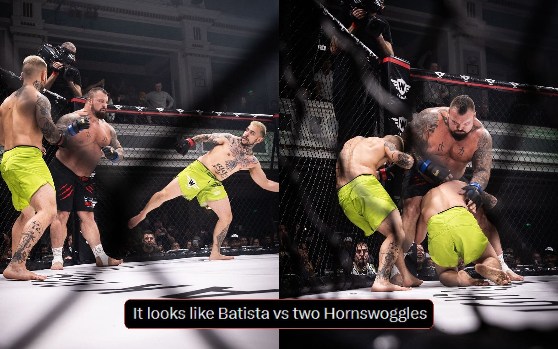 Eddie Hall claims KO win in unconventional 2v1 MMA match