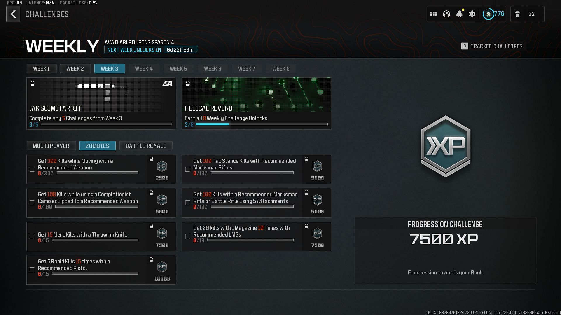 All MW3 Zombies Season 4 Week 3 challenges and rewards (Image via Activision)