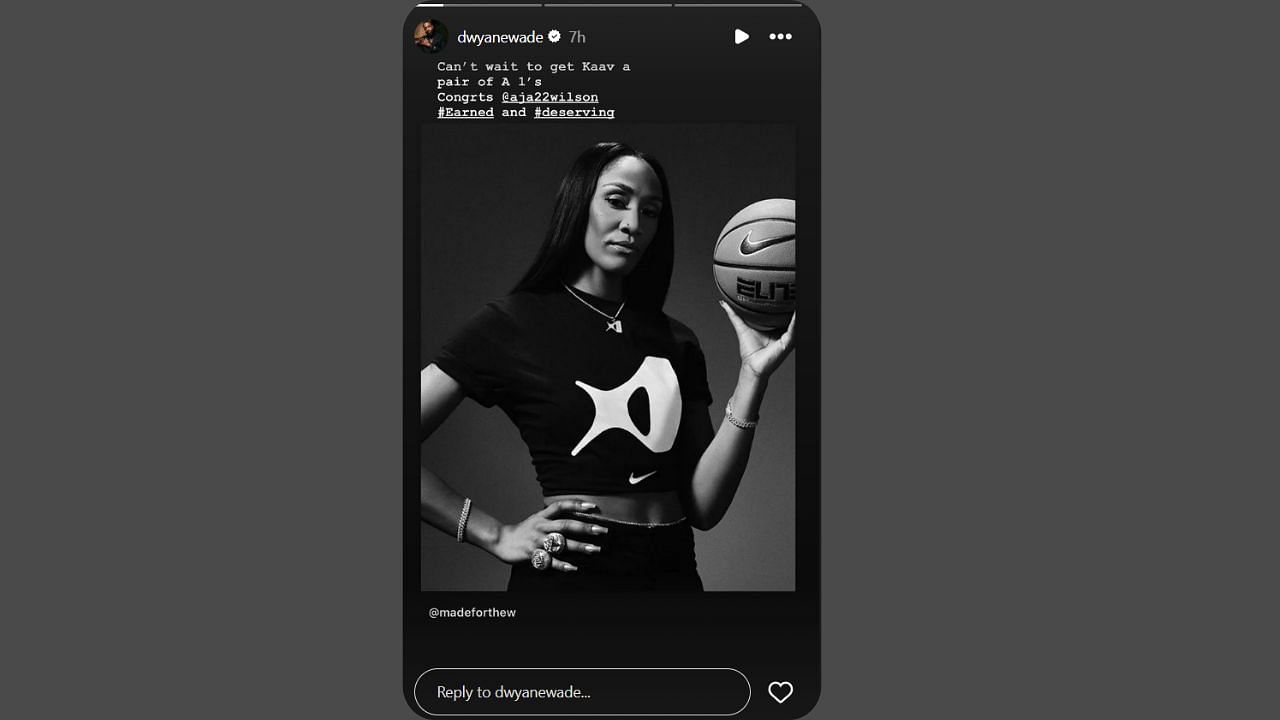 D-Wade on his IG story hyping up A&#039;ja Wilson