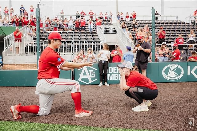 In Photos: Indiana's Ty Bothwell proposes to GF after losing bet to HC ...