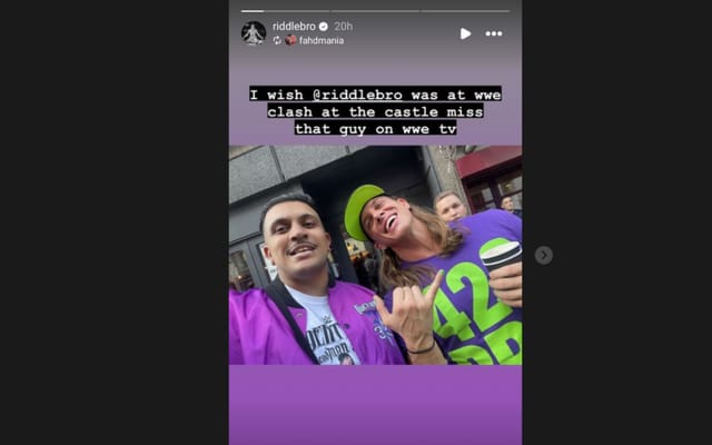 Matt Riddle reposts a fan's Instagram story with an interesting message ...