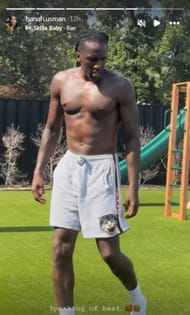 Usman gushes over her husband during his offseason workout (Image: Hannah Usman Instagram)