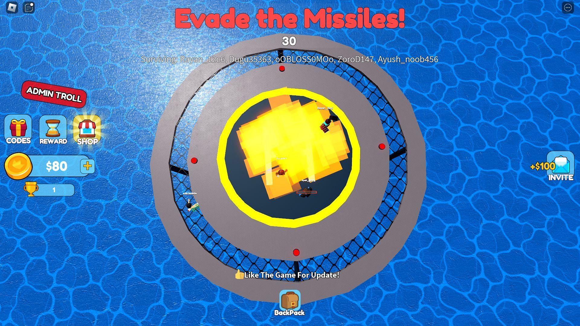 An onslaught-style minigame (Image via Roblox)