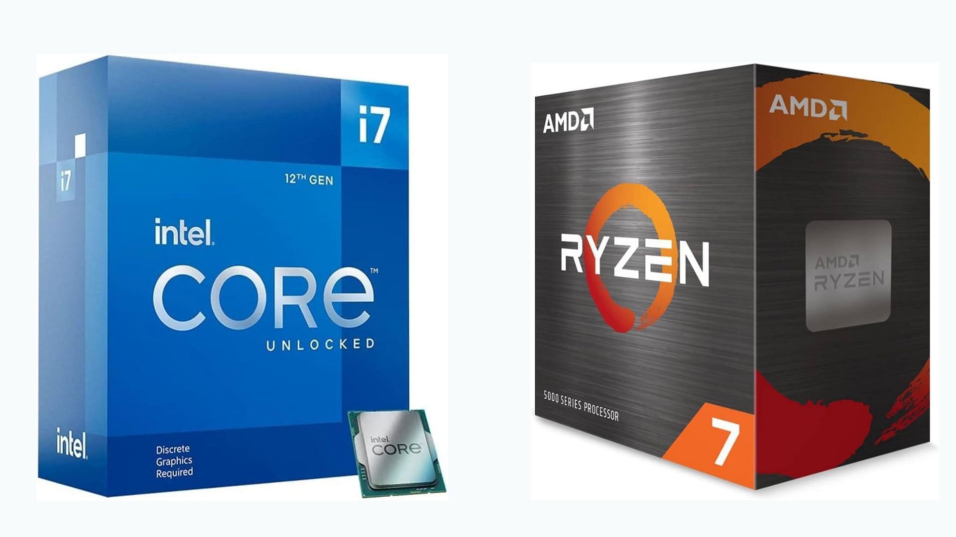 Comparing two excellent chips from Intel and AMD (Image via Amazon/Intel,AMD)