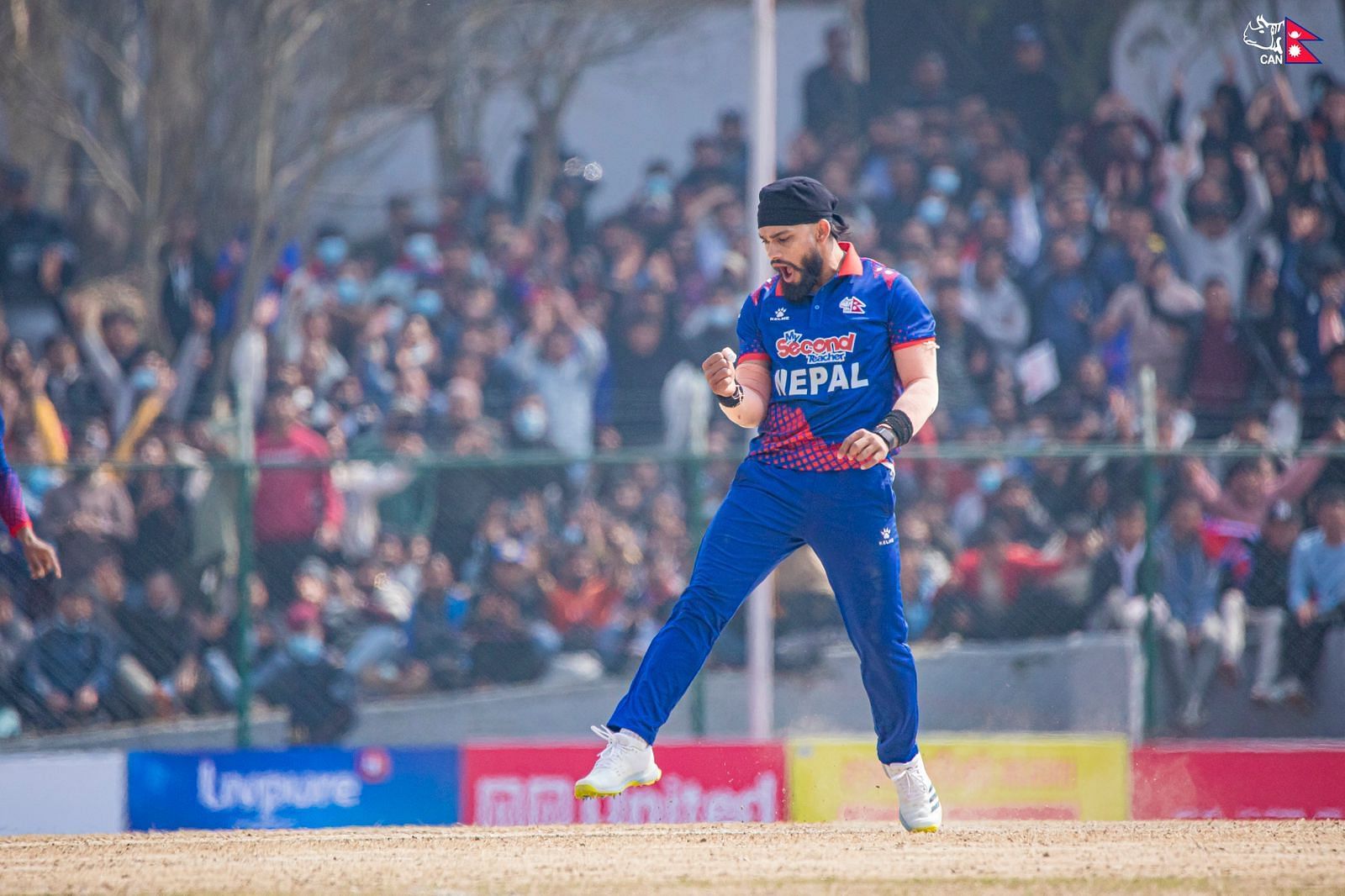 Kushal Bhurtel in action for Nepal. [Twitter]