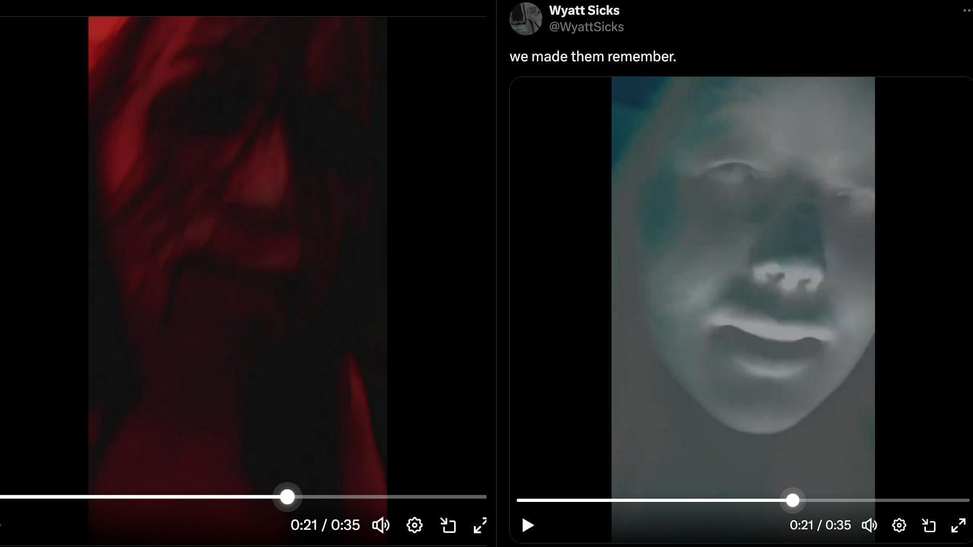 An interesting face is shown during Wyatt Sicks' video ahead of RAW. [Photo credits: Screenshots from Wyatt Sicks' X Account]