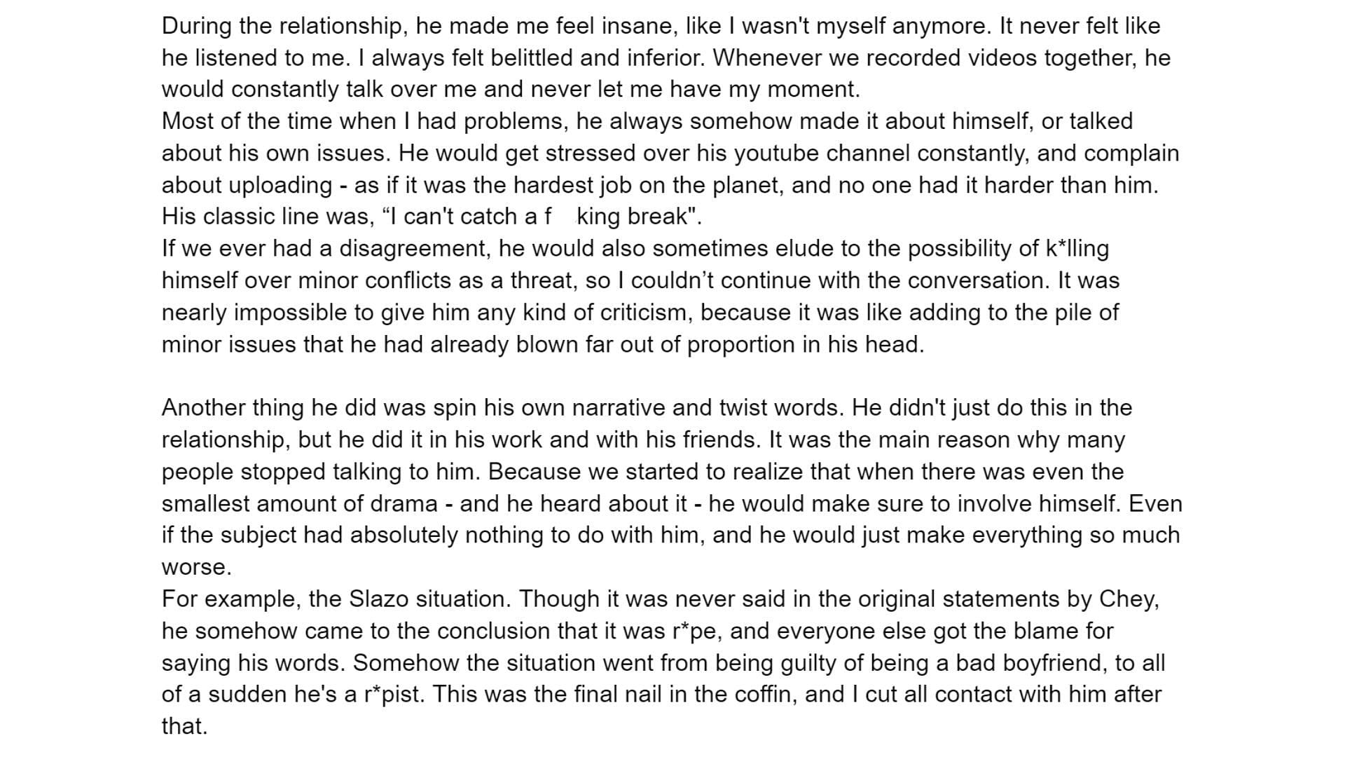 Kingani&#039;s allegations made within the document shared by her on X (Image via docs.google.com)