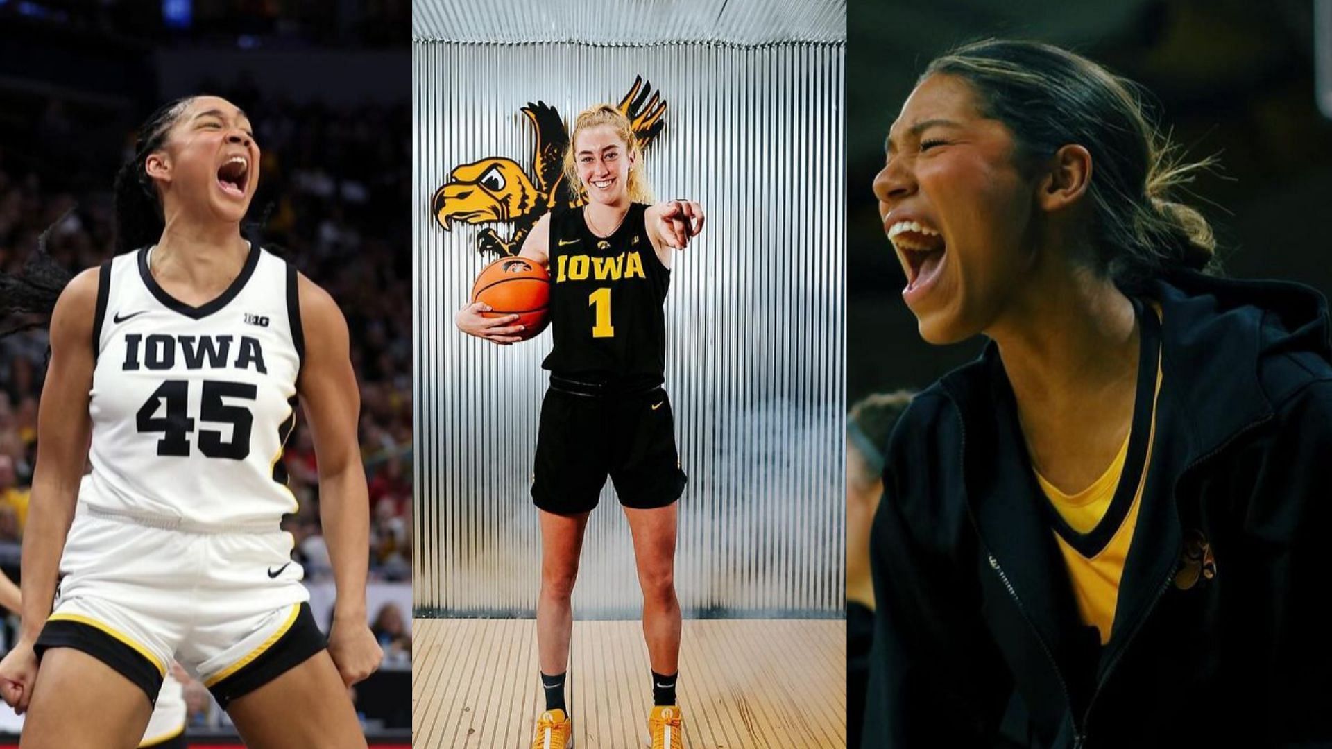 Iowa basketball stars Hannah Stuelke, Lucy Olsen and Jada Gyamfi