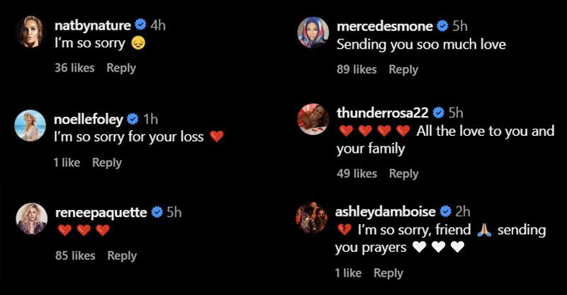 Wrestling stars react to Ospreay&#039;s tribute [Photo Credit: Screenshots of reactions from Ospreay&#039;s post on Instagram]