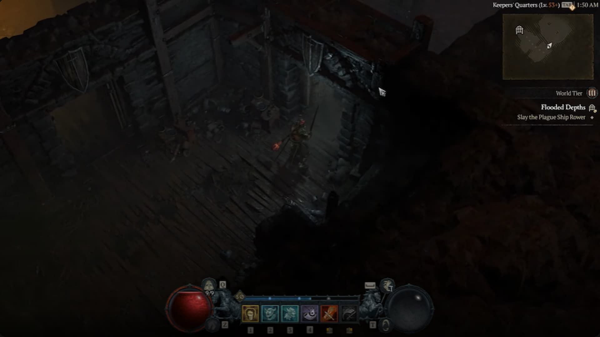 The Flooded Depth dungeon entrance in Diablo 4 (Image via Blizzard Entertainment || ZaFrostPet/YouTube)