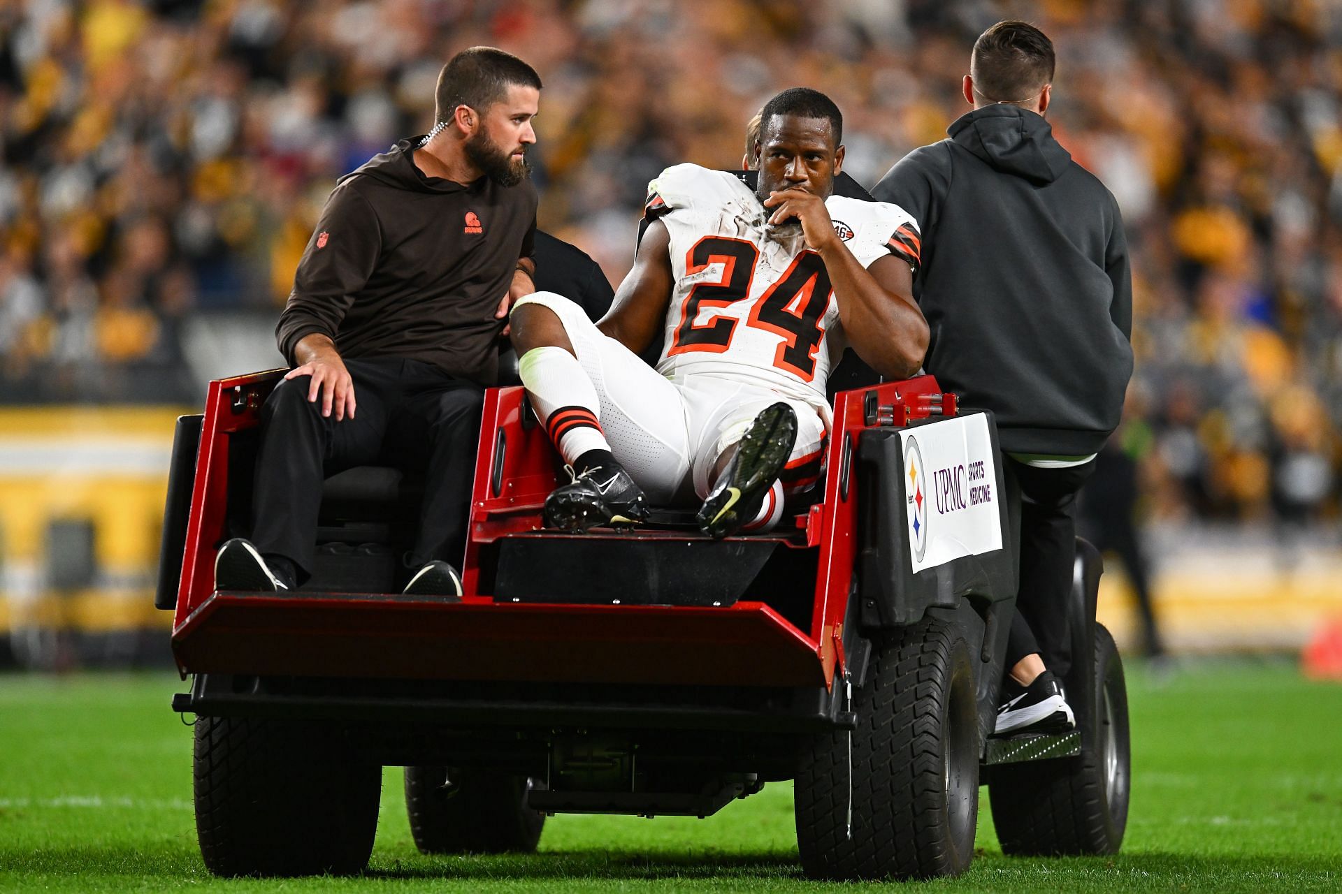 Nick Chubb during Cleveland Browns v Pittsburgh Steelers