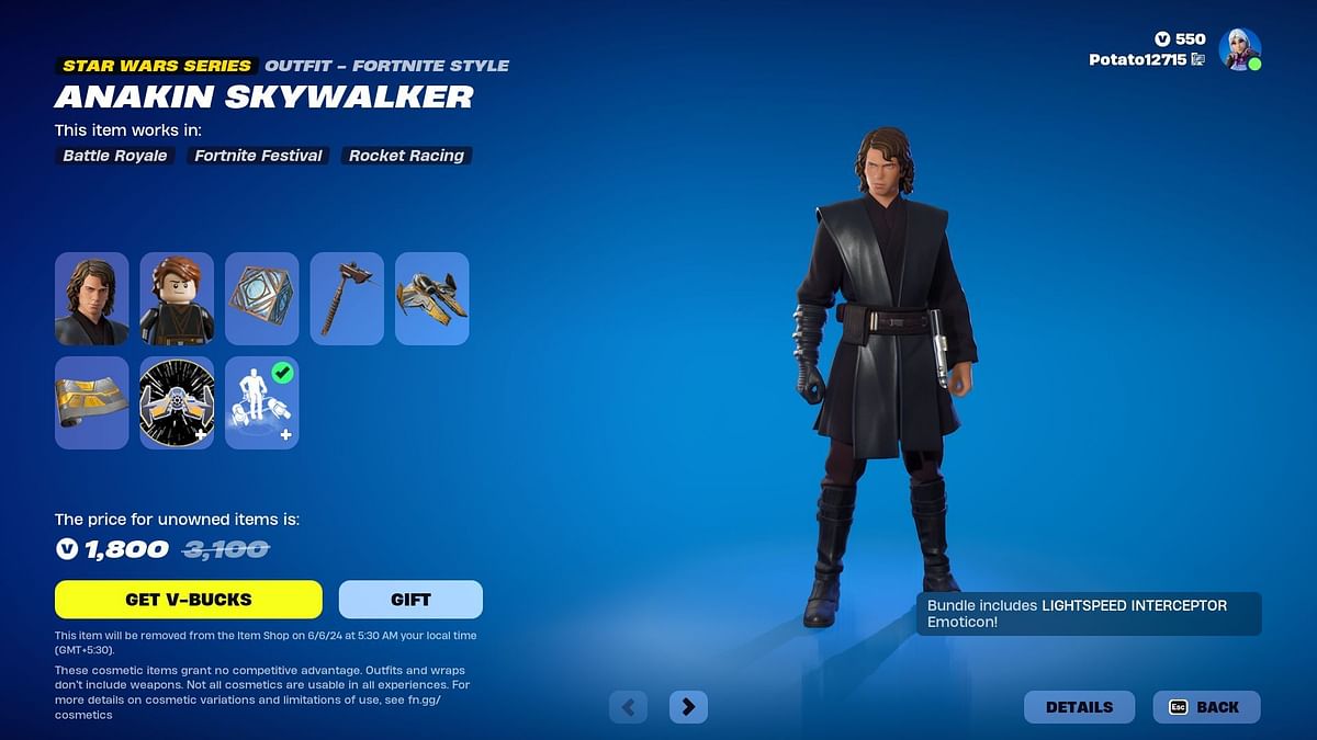 How to get Anakin Skywalker skin in Fortnite